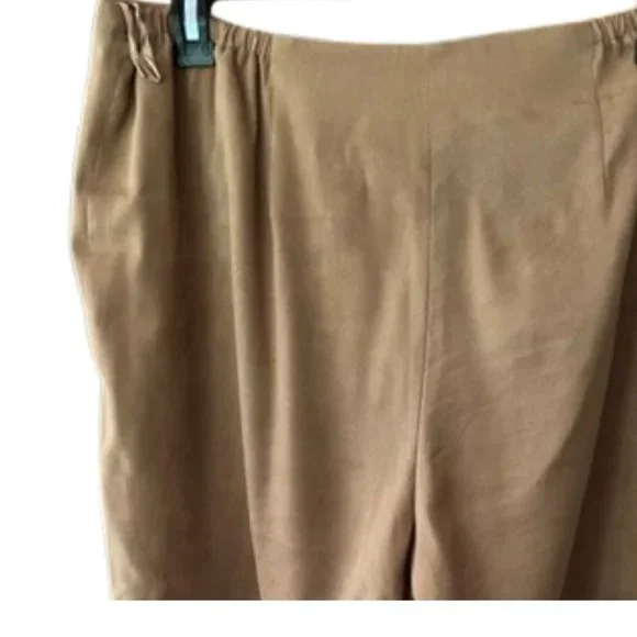 Talbots Suede-look Moleskin Pants, caramel color, 18W Petite - Picture 6 of 7